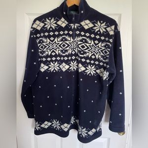 Lauren size large Vintage fleece winter pull over with zipper